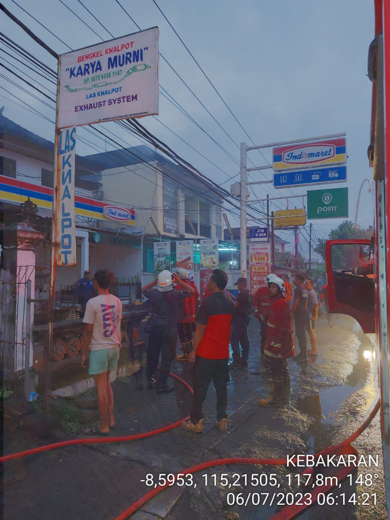 Kebakaran Toko di Banjar Cabe, Desa Darmasaba, Kecamatan Abiansemal Tanggal 07 Juni 2023
